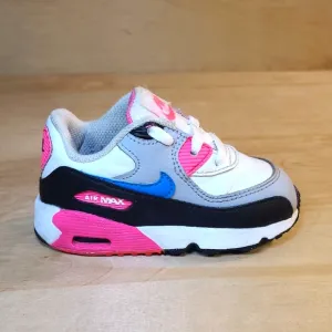 Nike Air Max 90 Multicolored Pink Black Leather Kids Sneakers