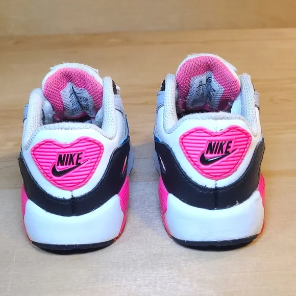 Nike Air Max 90 Multicolored Pink Black Leather Kids Sneakers