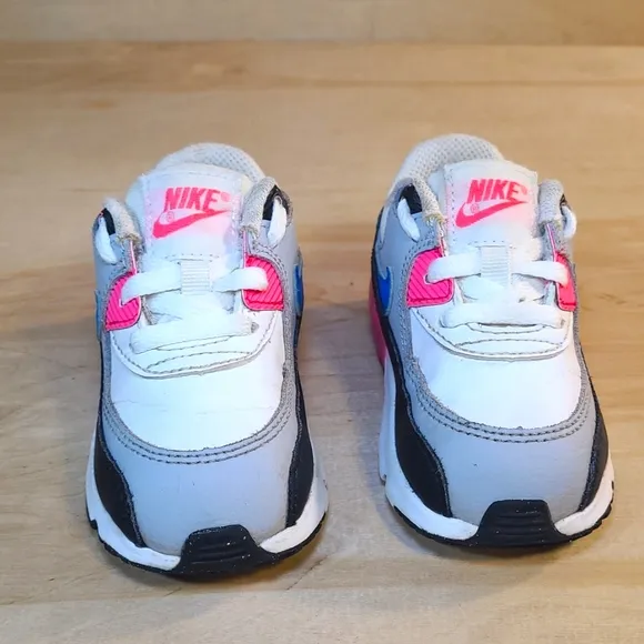 Nike Air Max 90 Multicolored Pink Black Leather Kids Sneakers
