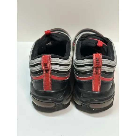 Nike Air Max 97 Black Red Silver Men 8.5 Sneakers Shoes 921826-014