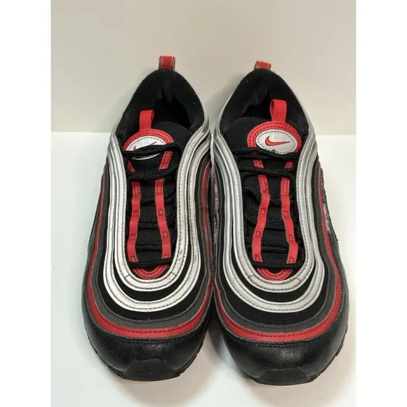 Nike Air Max 97 Black Red Silver Men 8.5 Sneakers Shoes 921826-014