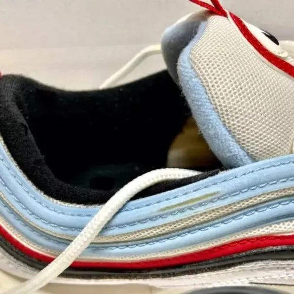 Nike Air Max 97 Gundam Men's USA 10 White University Red Blue CW6986-100 GUC/EUC