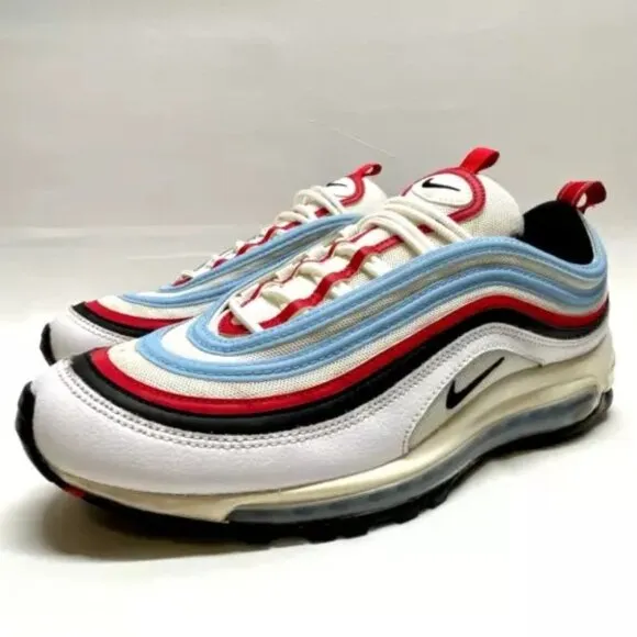 Nike Air Max 97 Gundam Men's USA 10 White University Red Blue CW6986-100 GUC/EUC