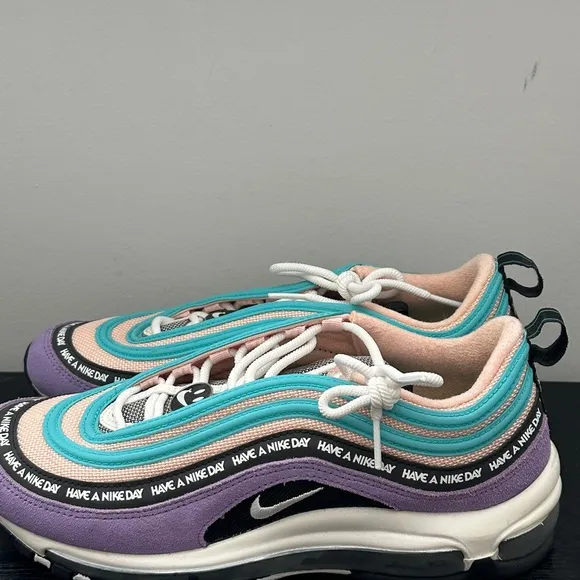 Nike Air Max 97 ‘Have A Nike Day’ Blue and Pink Sneakers (2019)