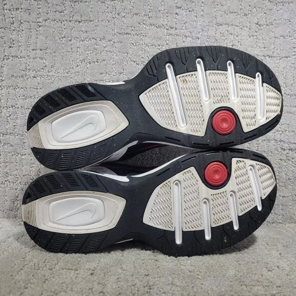 Nike Air Monarch IV 415445-101 Mens Size US9.5 White Black Leather Workout Shoes