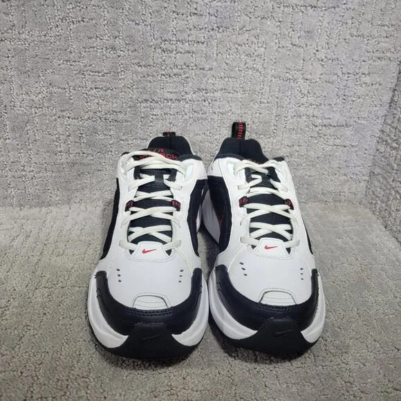 Nike Air Monarch IV 415445-101 Mens Size US9.5 White Black Leather Workout Shoes