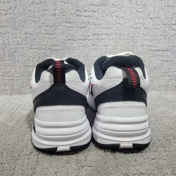 Nike Air Monarch IV 415445-101 Mens Size US9.5 White Black Leather Workout Shoes