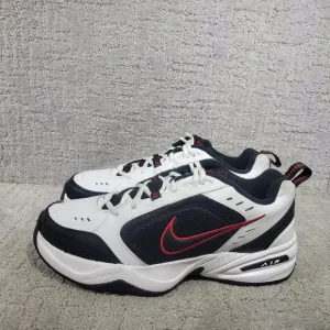 Nike Air Monarch IV 415445-101 Mens Size US9.5 White Black Leather Workout Shoes