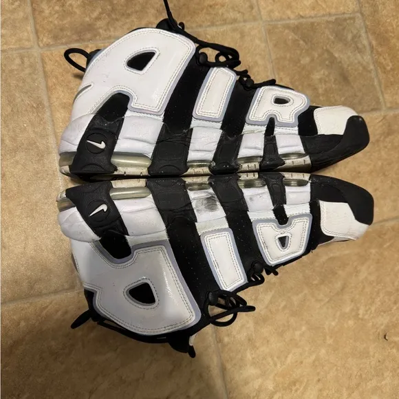 Nike Air More Uptempo Black and White Sneakers