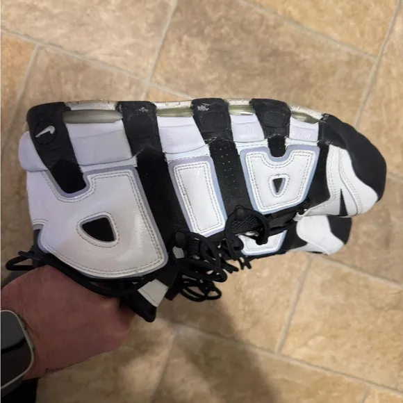 Nike Air More Uptempo Black and White Sneakers