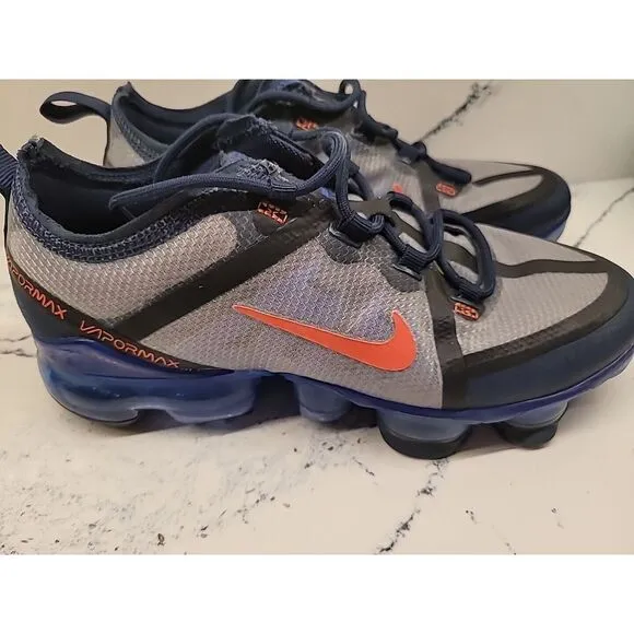 NIKE AIR VAPORMAX 2019 (GS) DARK GREY/BLUE ORANGE US SZ 5Y‎