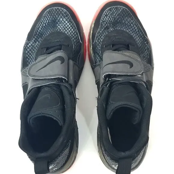 NIKE AIR VEER &quot;Premium&quot; Black Anthracite Atomic Red Sneakers Trainers Size 10.5