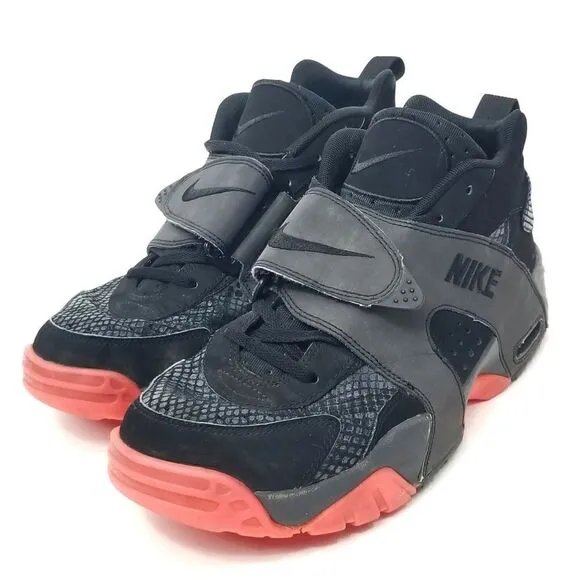 NIKE AIR VEER &quot;Premium&quot; Black Anthracite Atomic Red Sneakers Trainers Size 10.5