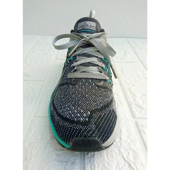 NIKE AIR ZOOM STRUCTURE 18 WOMEN'S SHOES Gray Black Jade SIZE 8