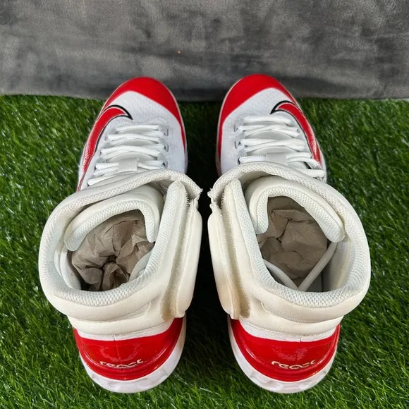 Nike Alpha Huarache Elite 4 Mid Metal Baseball Cleats Red White Mens 13