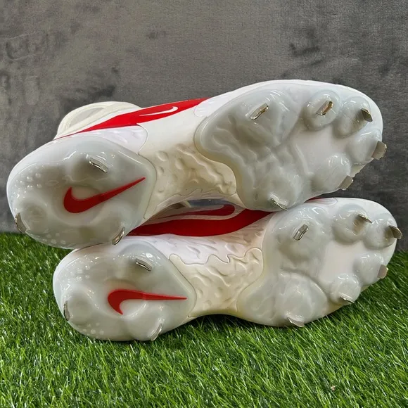 Nike Alpha Huarache Elite 4 Mid Metal Baseball Cleats Red White Mens 13