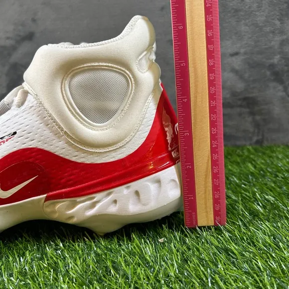 Nike Alpha Huarache Elite 4 Mid Metal Baseball Cleats Red White Mens 13