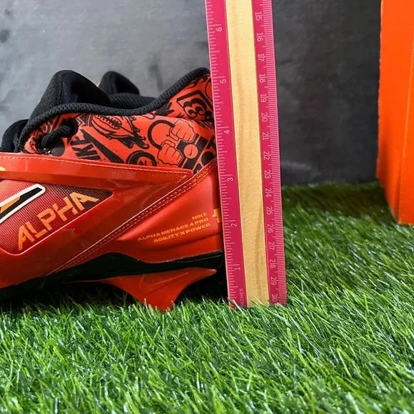 Nike Alpha Menace 4 Pro NRG Football Cleats Molded Power Red Orange Mens 8.5