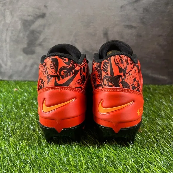Nike Alpha Menace 4 Pro NRG Football Cleats Molded Power Red Orange Mens 8.5