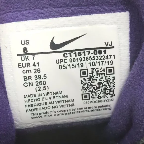 Nike Athletic Shoes - Black, Green, Purple