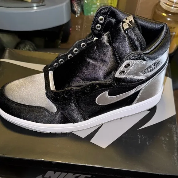 Nike Black and Silver High-Top Athletic Shoes