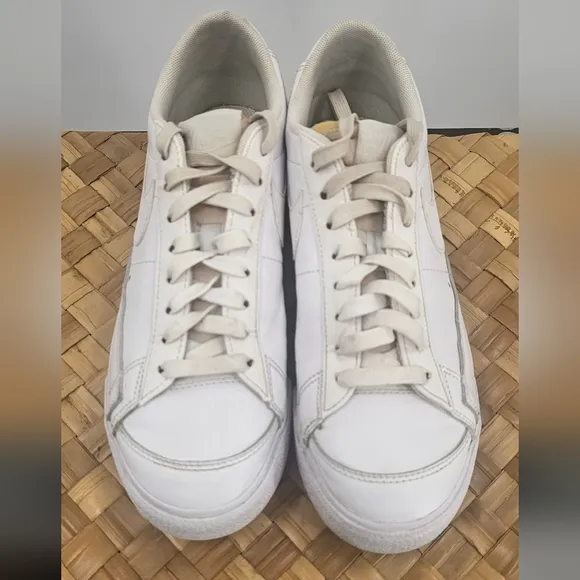 Nike Blazer Low Platform Sneakers &quot;Triple White&quot; Size 8