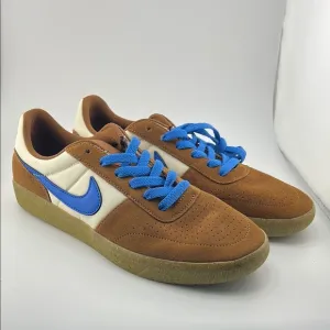 Nike Brown and Blue Suede Sneakers with Gum Sole NWOT