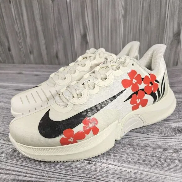 Nike Court Air Zoom GP Turbo Naomi Osaka White Hibiscus Shoes  Women's Size 10.5