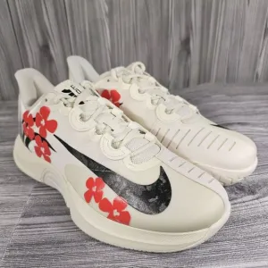 Nike Court Air Zoom GP Turbo Naomi Osaka White Hibiscus Shoes  Women's Size 10.5
