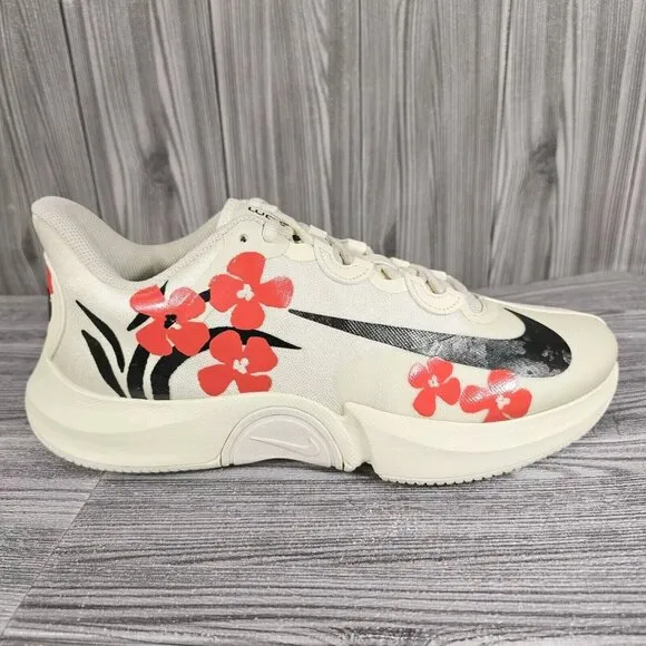 Nike Court Air Zoom GP Turbo Naomi Osaka White Hibiscus Shoes  Women's Size 10.5