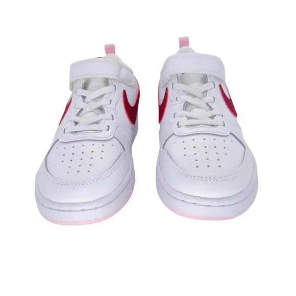 ❤️❤️Nike Court Borough Low 2 PSV Sz 2.5 Youth Comfy Shoes White Pink BQ5451-120