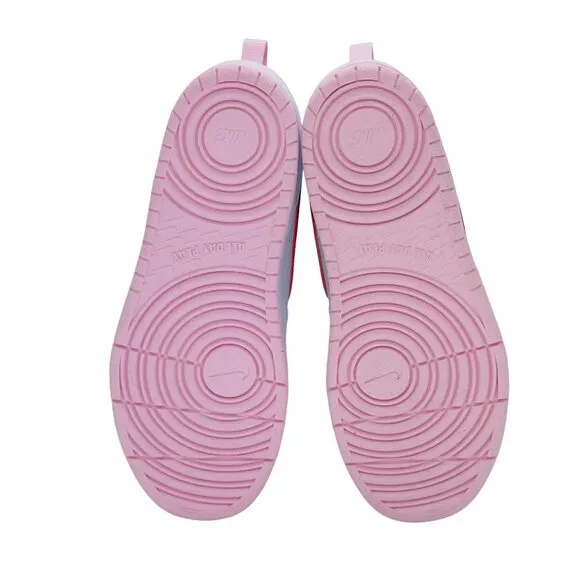 ❤️❤️Nike Court Borough Low 2 PSV Sz 2.5 Youth Comfy Shoes White Pink BQ5451-120