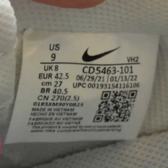 Nike Court Vision Low Next Nature White Shoes CD5463-101 White/Black Sneakers 9