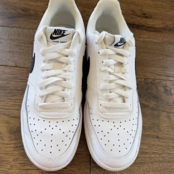 Nike Court Vision Low Next Nature White Shoes CD5463-101 White/Black Sneakers 9