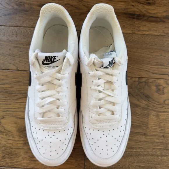 Nike Court Vision Low Next Nature White Shoes CD5463-101 White/Black Sneakers 9
