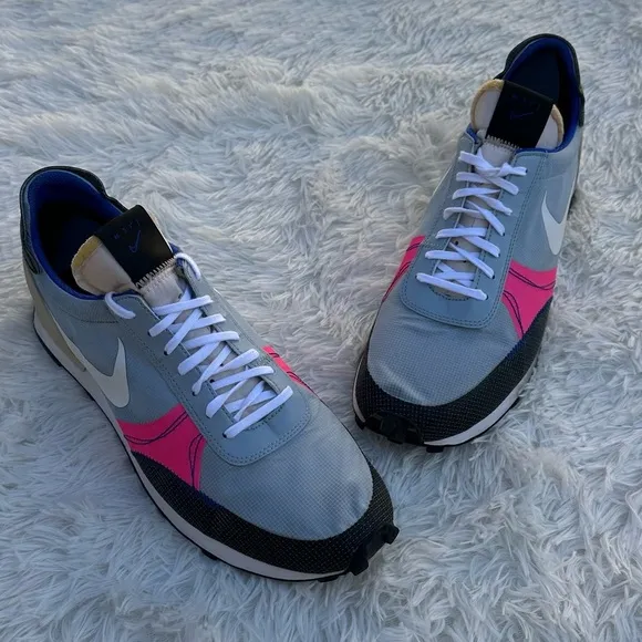 Nike Daybreak Type SE Light Blue &amp; Pink Shoes Waffle Sole, Retro Running