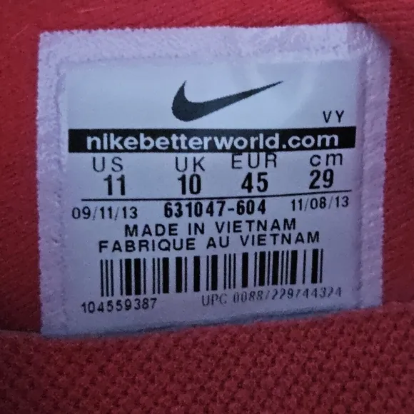 Nike Eric Koston 2 Max Red 631047-604 Athletic Sneakers Popsicle Red Mens US 11