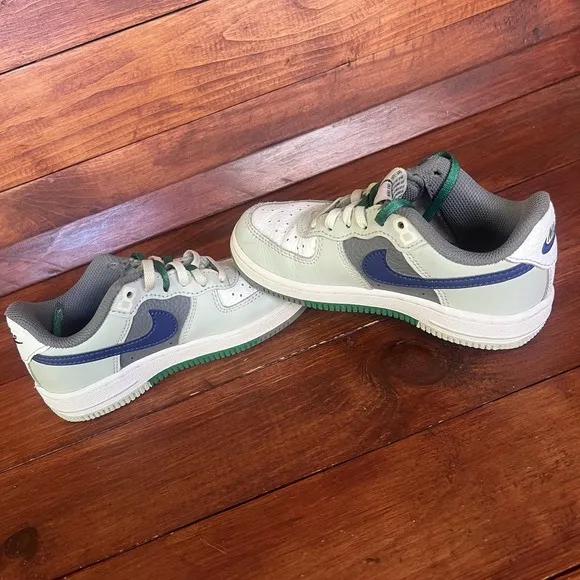 Nike Force 1 Shoes LV8 Light Silver Deep Royal Blue Sneakers FB9501 001