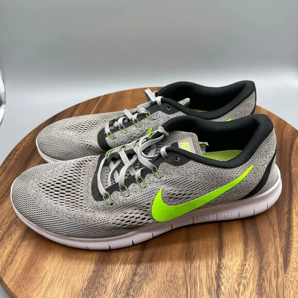 Nike Free RN Shoes Mens 12 Gray Green Running Comfort Walking Trainers Sneakers