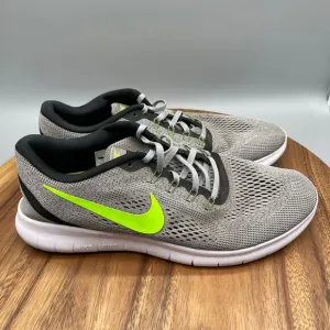 Nike Free RN Shoes Mens 12 Gray Green Running Comfort Walking Trainers Sneakers