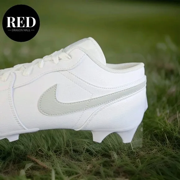 Nike Jordan 1 Low TD White Grey Fog Football Cleats FJ6245 101 - Men's Size 14.5