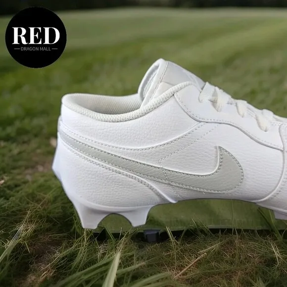 Nike Jordan 1 Low TD White Grey Fog Football Cleats FJ6245 101 - Men's Size 14.5