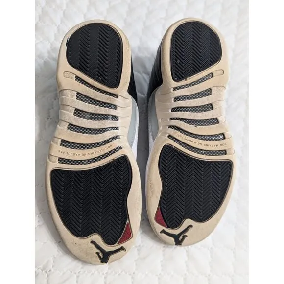 Nike Jordan 12 Retro BG Playoffs Boys Black/White Sneakers Size 6.5 Includes COA
