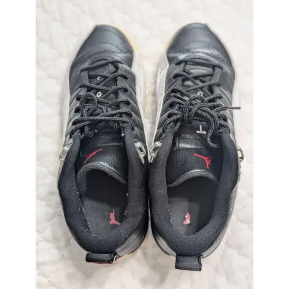 Nike Jordan 12 Retro BG Playoffs Boys Black/White Sneakers Size 6.5 Includes COA