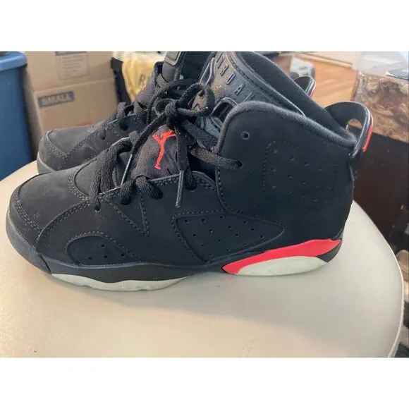 Nike Jordan 6 Retro Infrared Black Red 2014 GS (384666-060)Youth Size 3y