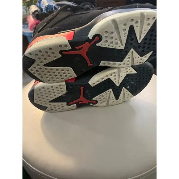Nike Jordan 6 Retro Infrared Black Red 2014 GS (384666-060)Youth Size 3y