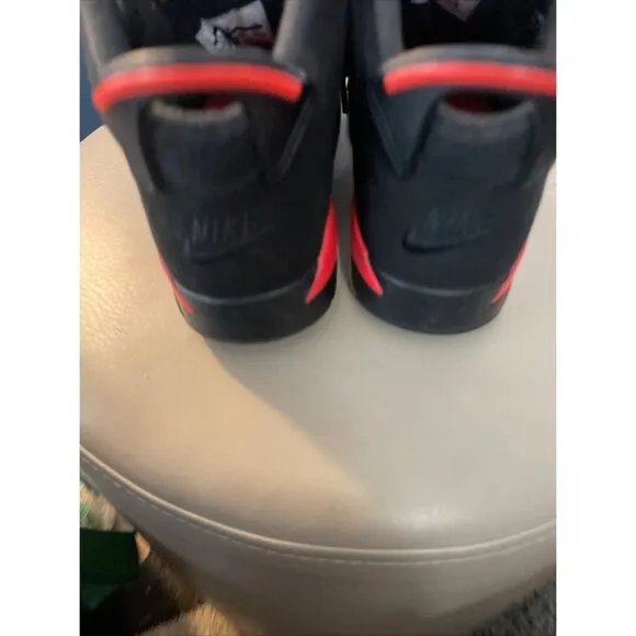 Nike Jordan 6 Retro Infrared Black Red 2014 GS (384666-060)Youth Size 3y