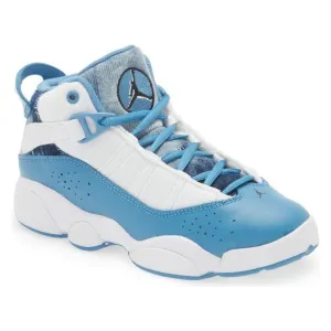 Nike Jordan 6 Rings High Top Sneaker in White/Dutch Blue