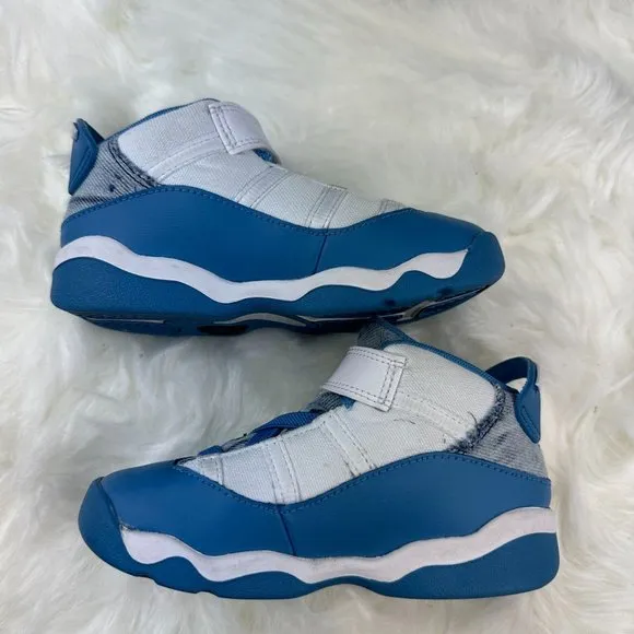 Nike Jordan 6 Rings High Top Sneaker in White/Dutch Blue