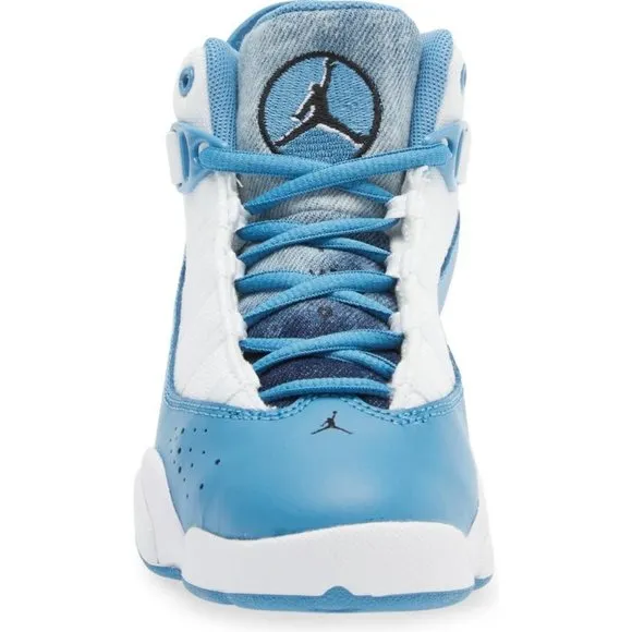 Nike Jordan 6 Rings High Top Sneaker in White/Dutch Blue